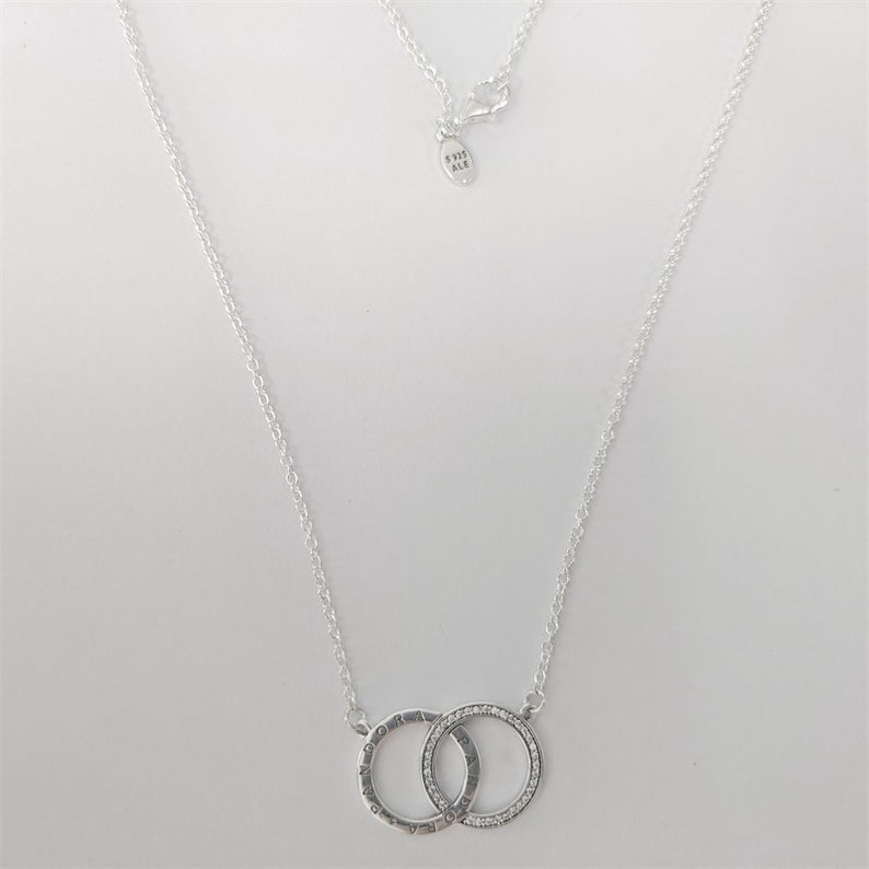 New Genuine Pandora Silver Circles Necklace S925 Ale 396235cz Etsy