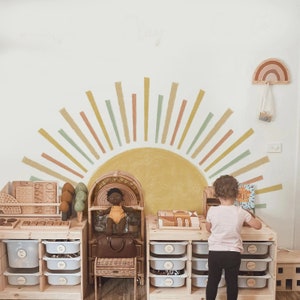 Large Sun Wall Sticker Decal Nursery Kids Room Playroom Aesthetic Gender Neutral Peel and Stick