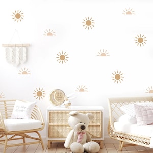 Bohemian Boho Sun Neutral Colors Nursery Wall Sticker Decal Minimalist Design Scandinavian