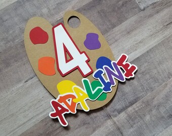 Art Party Cake Topper, Rainbow Birthday Cake Topper, Paint Party Birthday, Art Party Decorations, Rainbow Party