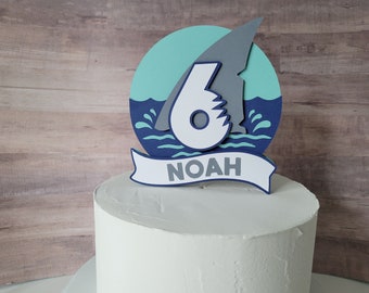 Shark Cake Topper, Great White Shark Cake Topper, Ocean Cake Topper, Under the Sea Cake Topper, Shark Birthday Party, Shark Party Decor