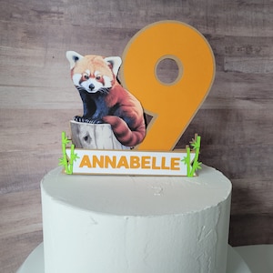 Red Panda Cake Topper, Red Panda Birthday Party, Red Panda Party Decor, Panda Cake Topper