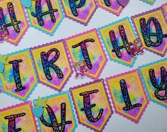 90s Birthday Banner, 90s Rainbow Cheetah Banner, 90s Rainbow Unicorn Banner, 90s Retro Banner, 90s Inspired Banner, 90s Party Decor