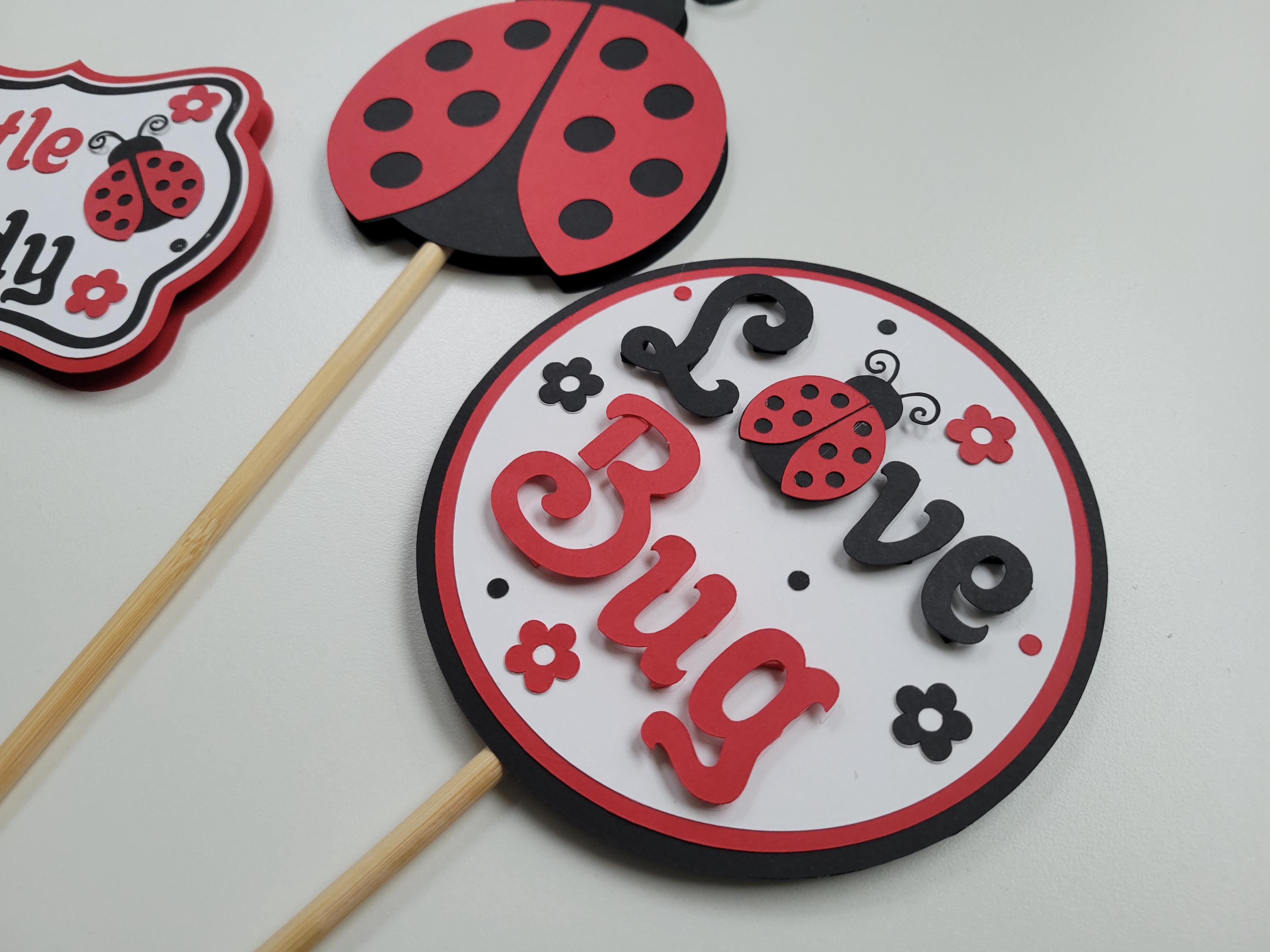 Ladybug Centerpiece Sticks Set of 3, Ladybug Centerpieces, Love Bug ...