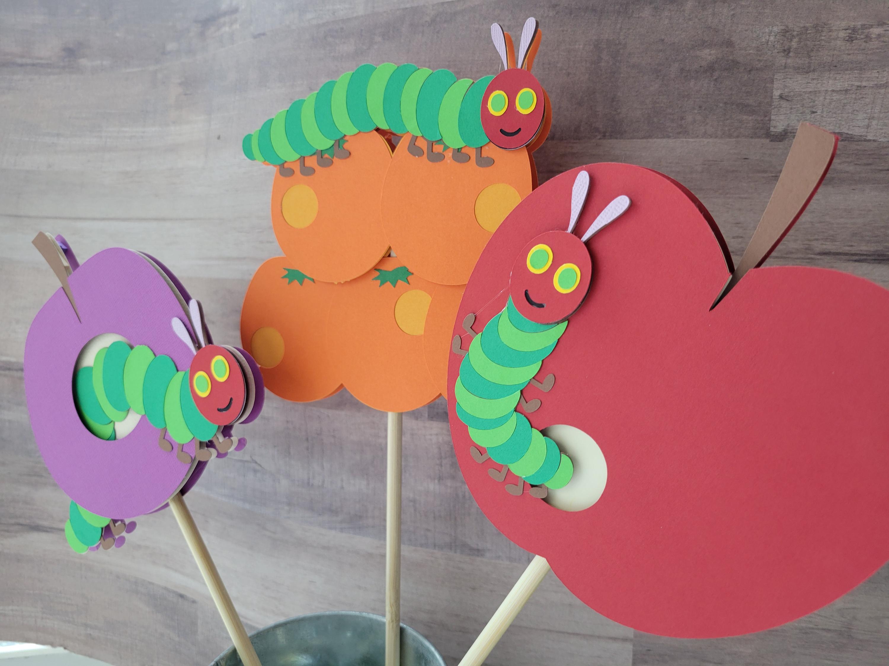Hungry Caterpillar Centerpiece Sticks Set of 3, Caterpillar ...