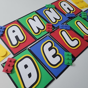 Building Bricks Banner, Brick Building Banner, Building Blocks Banner, Building Blocks Birthday Party
