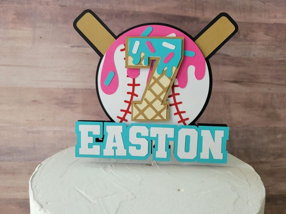 Baseball Drip Cake Topper, Baseball Birthday Cake Topper, Baseball Cake Topper, Baseball Birthday Party, Baseball Ice Cream Cake Topper