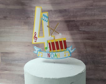 Musical Instrument Cake Topper, Drum Cake Topper, Musical Cake Topper, Instrument Cake Topper, Musical 1st Birthday Cake Topper