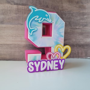 Fun in the Sun 3D Number, Fun in the Sun 3D Letter, Fun in the Sun Centerpiece, Dolphin 3D Number, Fun in the Sun Birthday Party Decor