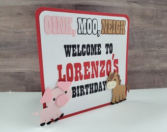 Farm Welcome Sign, Farm Party Signs, Barnyard sign, Farm Birthday Sign, Barnyard Birthday Sign, Farm Banner, Farm Party Decor, Farm Themed