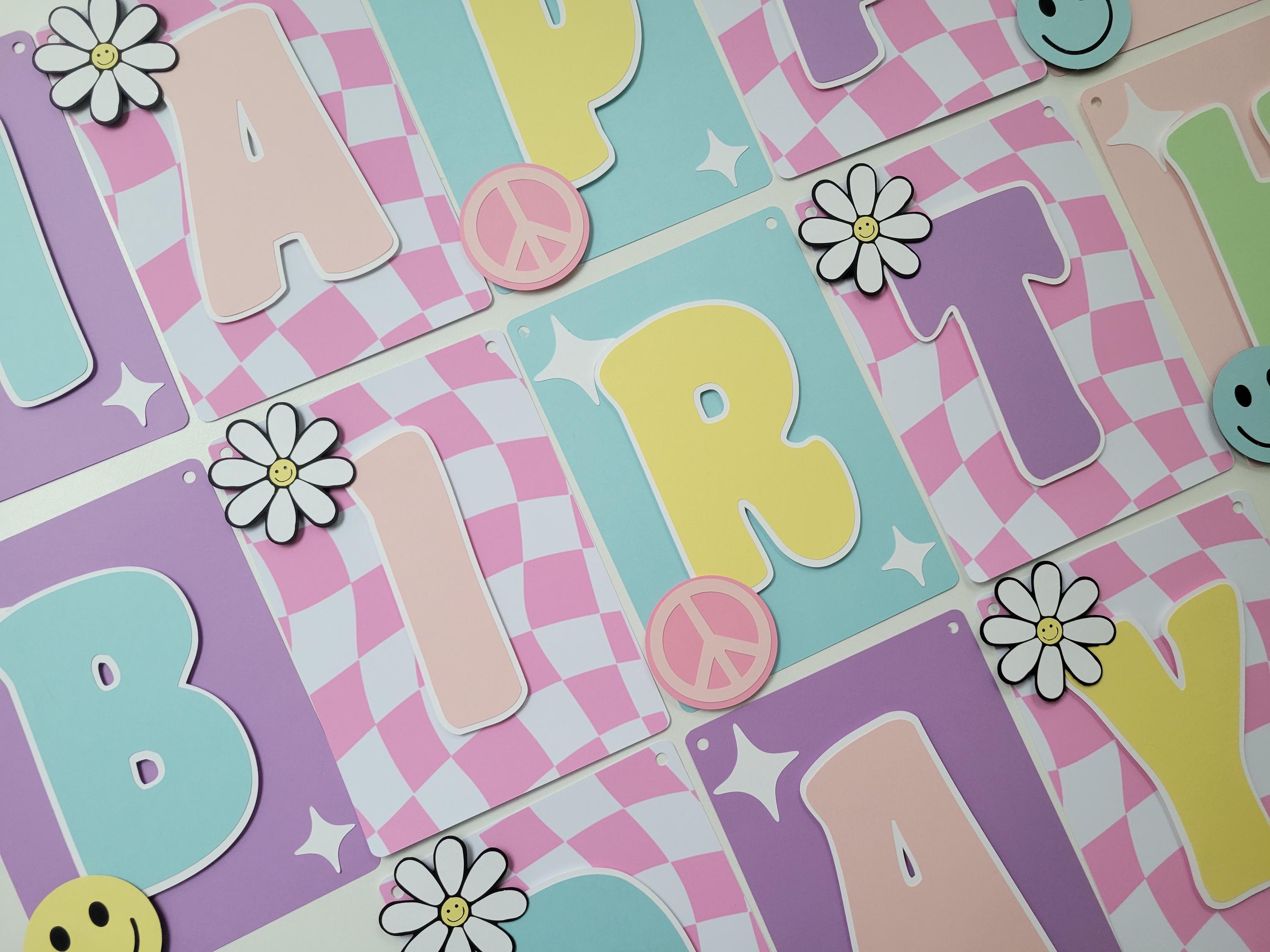 Preppy Banner Spring Preppy Banner, Smiley Banner, Preppy Birthday Banner, Preppy Tween ...