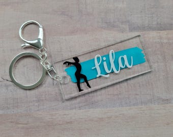 Acrylic Gymnastics Keychain, Gymnast Keychain, Gym Bag Tag, Gymnastics Bag Tag, Gymnastics Team Keychain, Gymnast Bag Tag, Gymnastics Gift