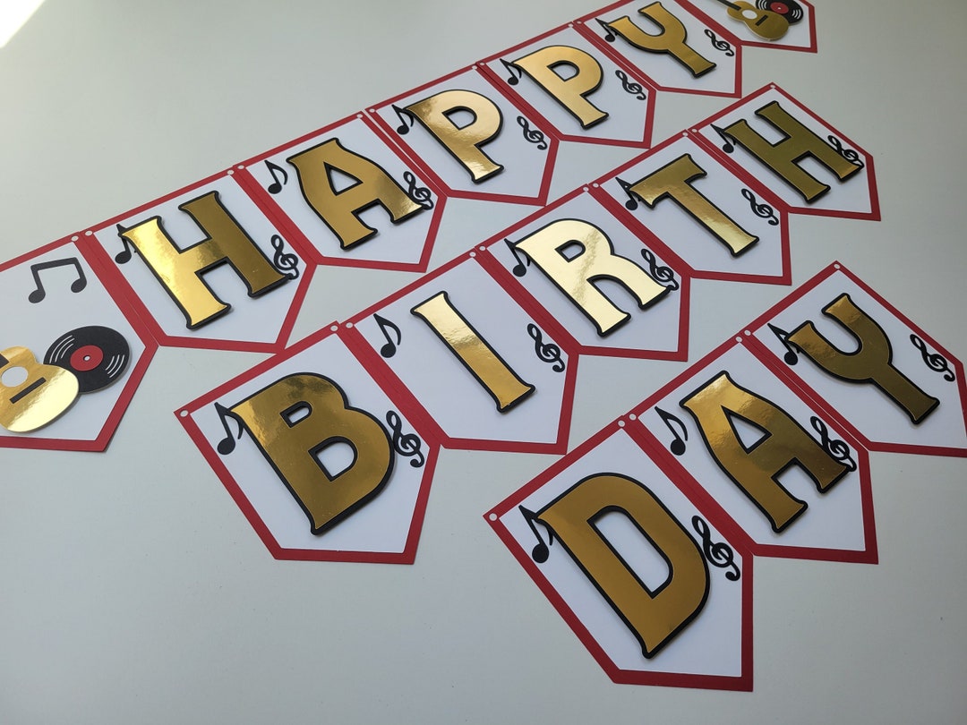 Rock and Roll Birthday Banner, Rock and Roll High Chair Banner, One ...