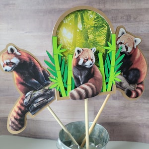 Red Panda Centerpieces Set of 3, Red Panda Birthday Party, Red Panda Party Decor, Panda Centerpieces