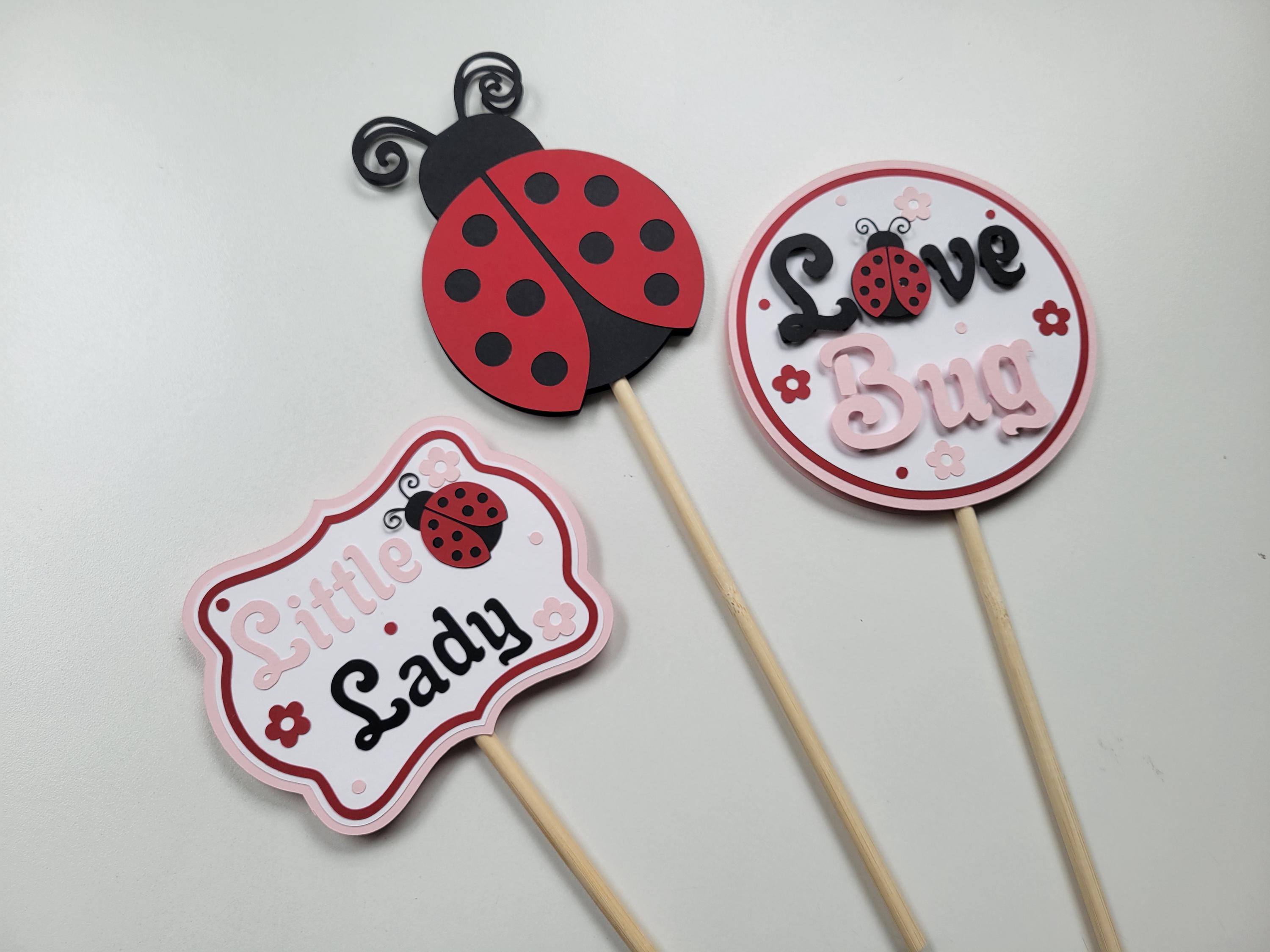 Ladybug Centerpiece Sticks Set of 3, Ladybug Centerpieces, Love Bug ...