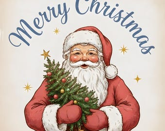 Vintage Santa Claus Print | Retro Christmas Wall Art (Digital Download)