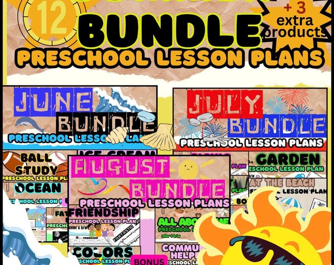 Summer Preschool Lesson Plan Bundle June, July, August (PDF) - Etsy