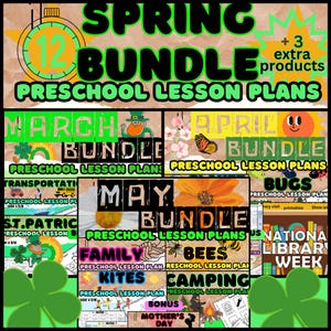 SPRING BUNDLE- 12 Lesson plans + BONUS 3 extra products! The bundle covers all Spring preschool lesson plan themes!