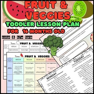 GROENTEN EN FRUIT: wekelijks lesplan voor peuters voor 16 maanden oud