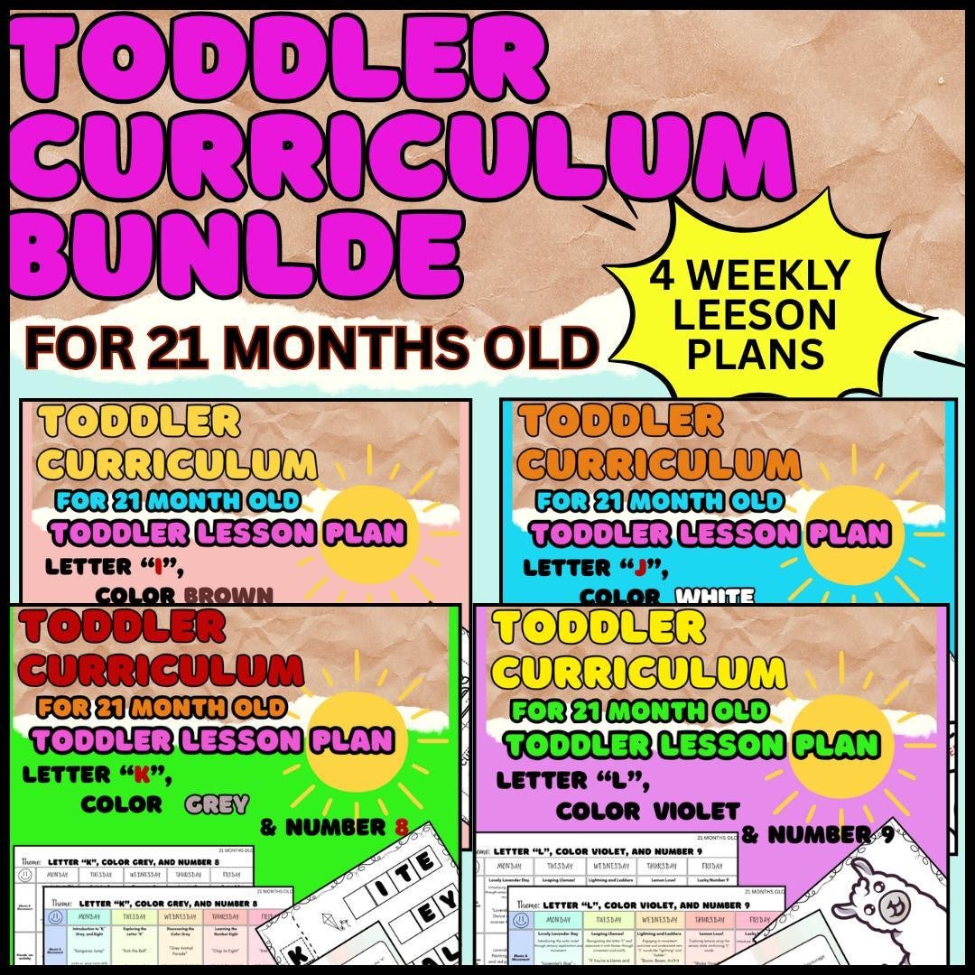 4-week Lesson Plan Bundle for 21-month-olds - Etsy