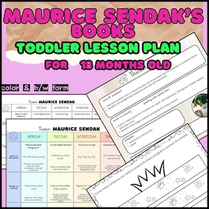 MAURICE SENDAK books- toddler weekly lesson plan (for 18 months old)