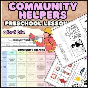 COMMUNITY HELPERS- Preschool Weekly Lesson Plan