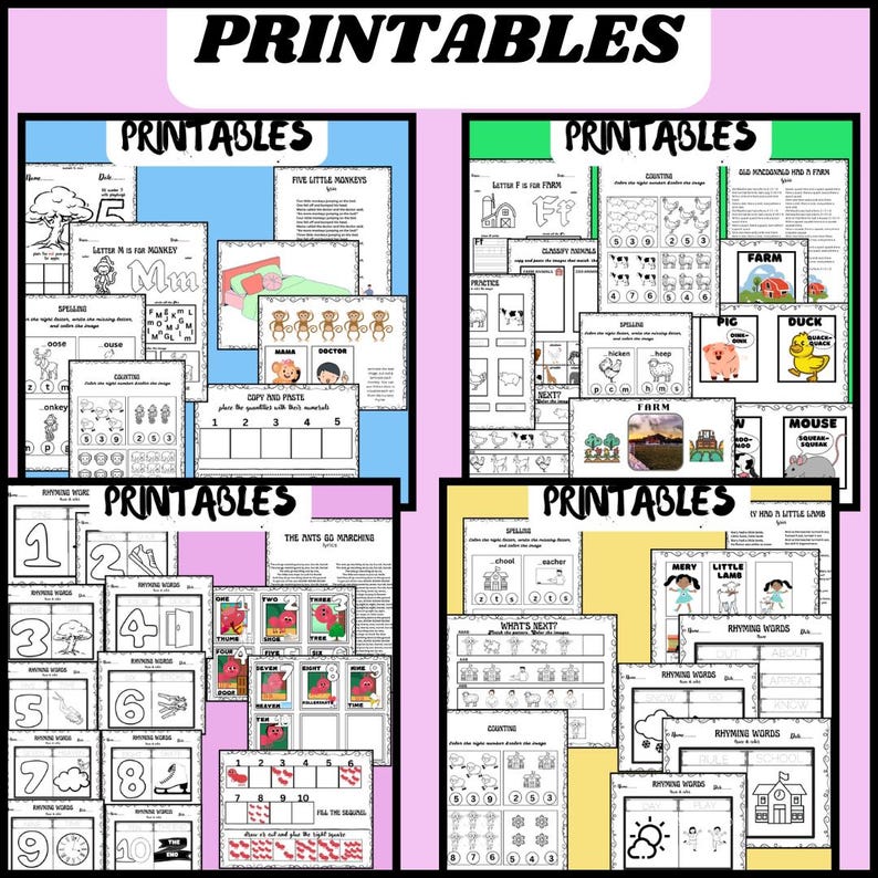 NURSERY RHYMES BUNDLE Activities for Preschoolers Etsy