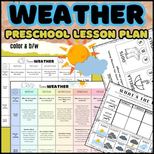 WEATHER- Preschool Weekly Lesson Plan