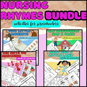 NURSERY RHYMES BUNDLE- Activities for Preschoolers - Etsy