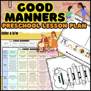 GOOD MANNERS- Preschool Weekly Lesson Plan