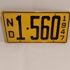 Vintage 1947 North Dakota License Plate