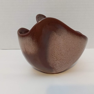Frankoma Brown Satin Free Form Vase Planter F-29