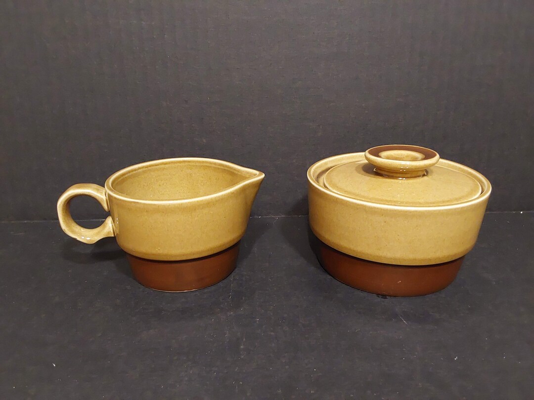 Vintage Ekco Eterna Stoneware Cream and Sugar Set Etsy