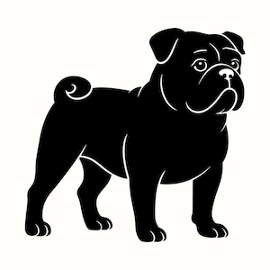 English Bulldog SVG, Bulldog Silhouette PNG, Printable Pet Vector Art, Bully Breed Memorial Clipart, Bulldog Decor Decal, Laser Cut Dog File
