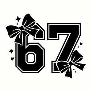 67 SVG, Varsity-nummer PNG, Retro Jersey-grafik, Sports Mom Shirt Design, Cricut Cut-fil, Match Day Clipart