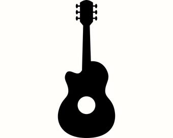 Acoustic Guitar SVG, Guitar Silhouette PNG, Music Lover Clipart, Guitarist Gift, Musician Decor, Cricut Cut File