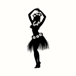 Hula Dancer SVG, Elegant Hula Girl Silhouette PNG, Hawaiian Luau Vector Illustration, Tropical Island Party Gift Decor, Digital Art Download