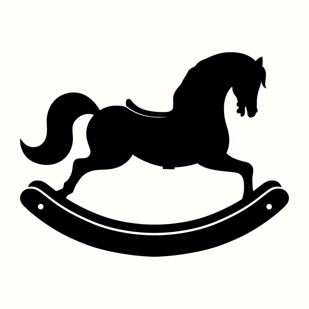 Rocking R Decal Rocking Horse SVG and PNG Digital File: Vinyl Decal Stencil Silhouette ...