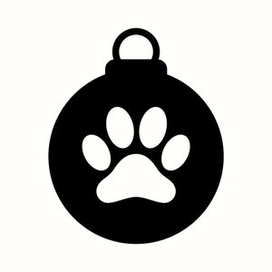 Christmas Tree Ornament SVG, Dog Paw Print PNG, Canine Clipart, Holiday Pet Decor, Dog Lover Gift, Festive DIY Crafts, Pet Memorial Art File