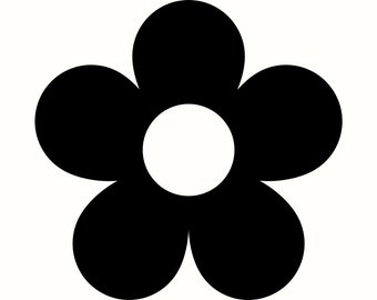 Retro bloem SVG PNG, hippie madeliefje clipart, hippie bloem Cricut snijbestand, bloemensticker uit de jaren 70, boho muurdecoratie printbaar