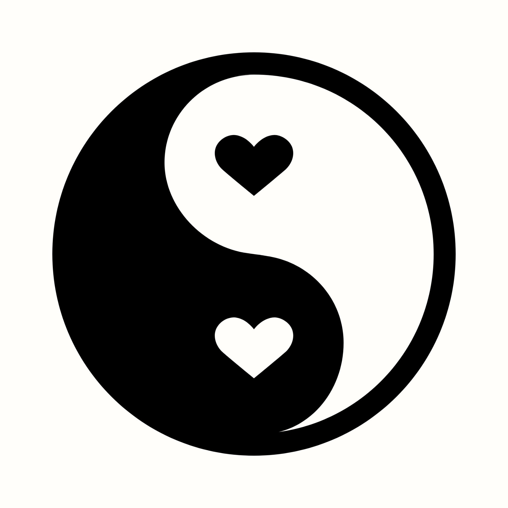 Heart Yin Yang SVG, Yinyang PNG, Duality T-shirt Graphic