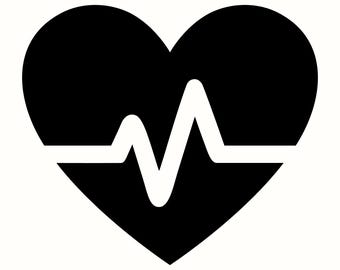 Heartbeat SVG, EKG PNG, Heartbeat Line Silhouette, Medical Clipart, Cricut Cut File, Sublimation Design