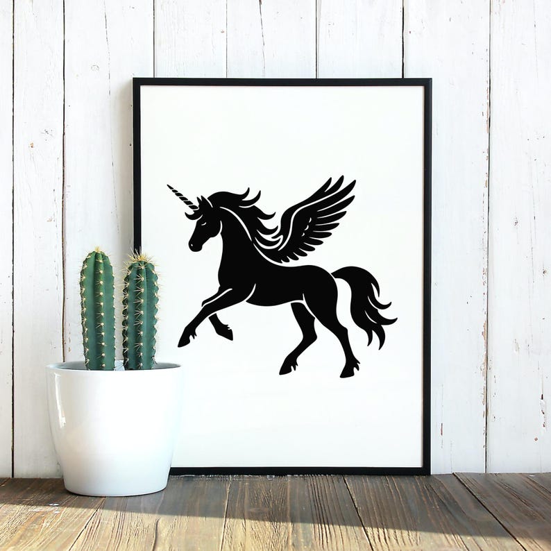 Unicorn Pegasus SVG, Winged Horse PNG, Magical Unicorn Clipart ...