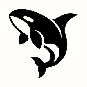 Orca Wal SVG, Schwertwal Silhouette PNG, Ozean Tier Clipart, Orca Vektor-Kunst, Meeresleben druckbares Design, Cricut Meereswildlife-Dekor