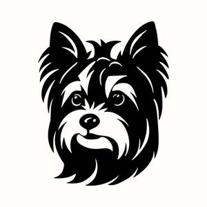 Yorkshire Terrier SVG, Yorkie Face Silhouette PNG, Cute Dog Clipart, Yorkie Lover Printable Art, Pet Memorial Vector, Laser Cut Dog Decal