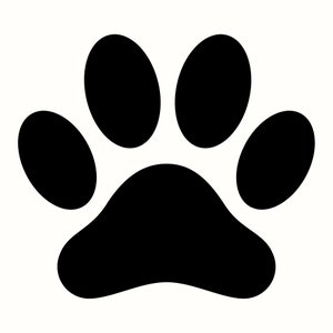 足跡 SVG、かわいいペットの足跡 PNG、動物の世話のクリップアート、犬のママやパパへのギフト、子犬の足跡のシルエット、犬好きの DIY クラフト、K9 シャツのデザイン