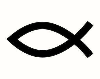 Jesus Fish SVG, Christian Symbol PNG, Ichthys Silhouette Vector, Faith Religious Printable, Spiritual Church Decor, Cricut Bible Crafts File