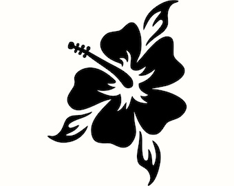 Hibiscus SVG, Hibiscus Flower PNG, Hawaiian Flower Clipart, Tropical Floral Silhouette, Cricut Cut File, Summer Beach Decor