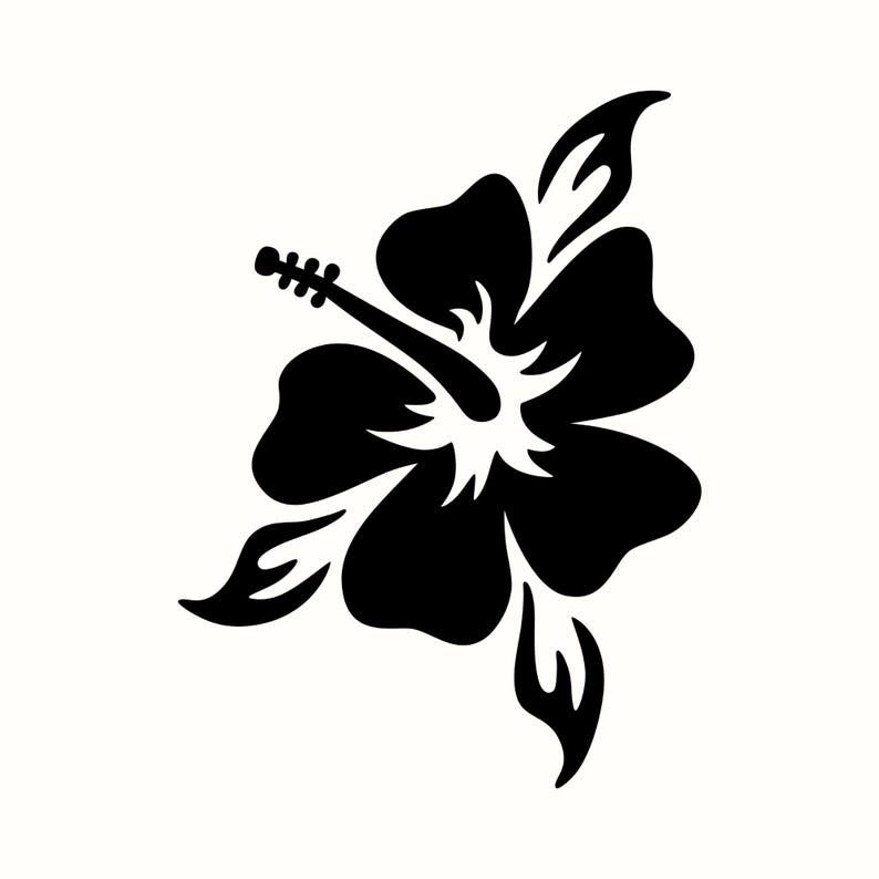 Hibiscus SVG and PNG: Tropical Flower Silhouette for Cricut Projects ...