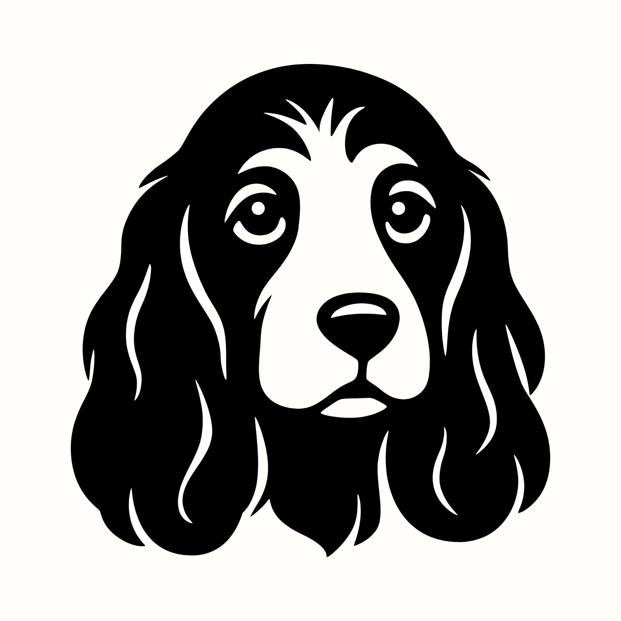 Cocker Spaniel Face Vector Cocker Spaniel SVG and PNG: Puppy Face Silhouette for Cricut Projects ...
